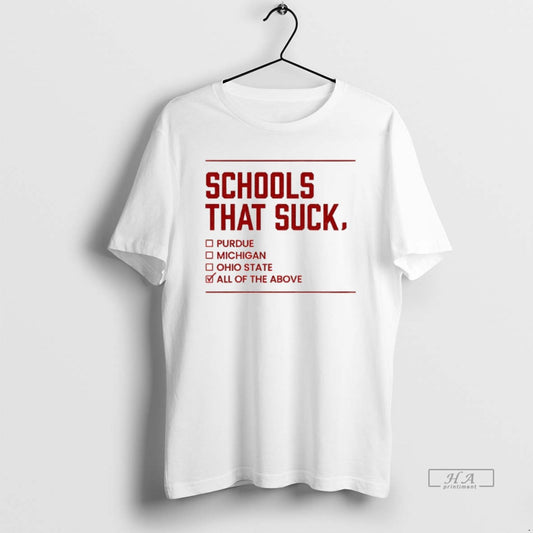 Official Schools That Suck Checkbox Indiana Hoosier Football Big10 Champions T-Shirts, Hoodie, Sweatshirt