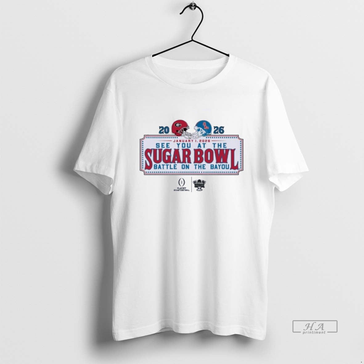 Official See You At The Sugar Bowl Dueling Helmet 2026 Georgia Vs Ole Miss T-Shirts, Hoodie, Sweatshirt | InkThreadWorks.com