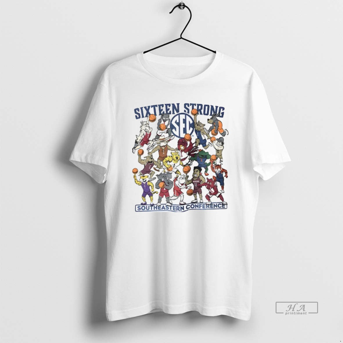 Official Southeastern Conference Sixteen Strong Basketball Sec Mascots T-Shirts, Hoodie, Sweatshirt | InkThreadWorks.com