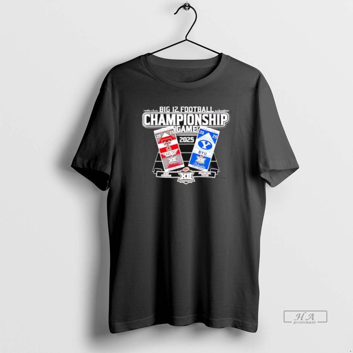 Official Texas Tech Vs Byu Big 12 2025 Football Championship Ticket T-Shirts, Hoodie, Sweatshirt | InkThreadWorks.com