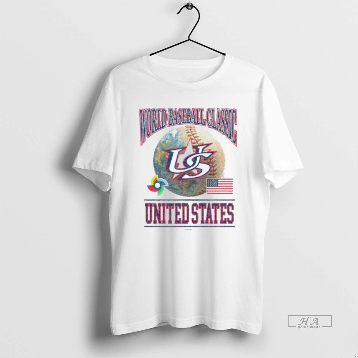 Official United States 2025 World Baseball Classic Scarlet Mens White T-Shirts, Hoodie, Sweatshirt | InkThreadWorks.com