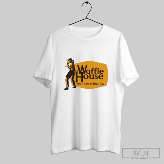 Official Waffle House We Throw Hands New T Shirt Hoodie Sweater Long Sleeve And Tank