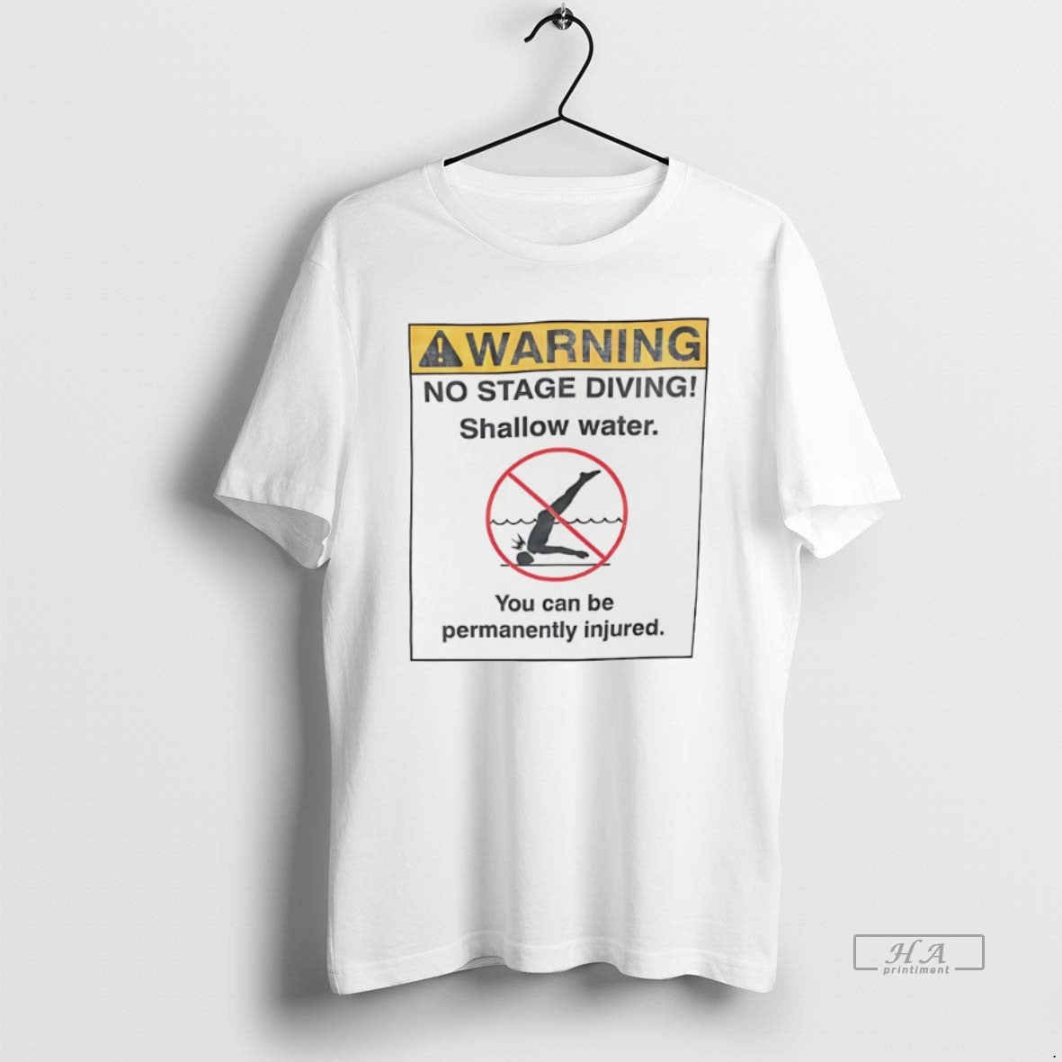 Official Warning No Stage Diving Shallow Water T-Shirts, Hoodie, Sweatshirt | InkThreadWorks.com