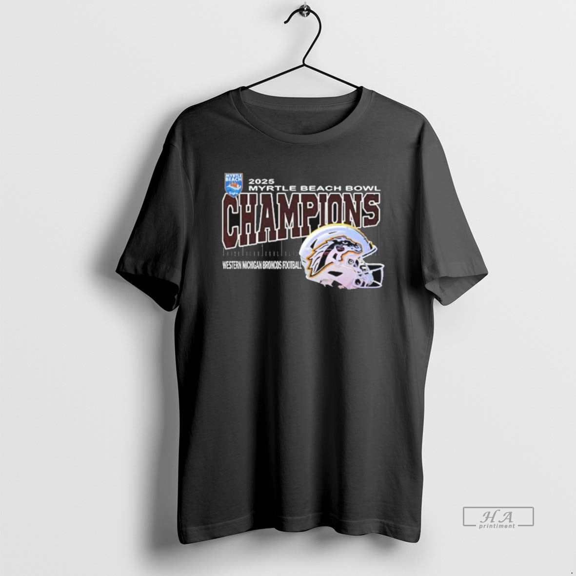 Official Western Michigan Broncos Are Myrtle Beach Bowl Champions Helmet At Brooks Stadium Conway South T-Shirts, Hoodie,...