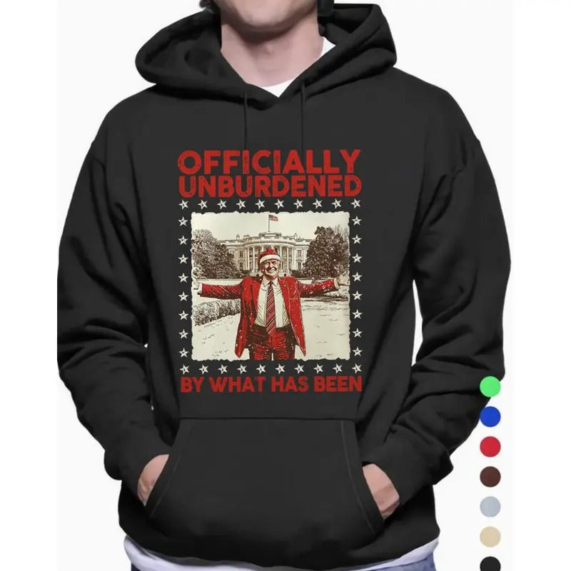 Officially Unburdened By What Has Been Funny Hoodie Casual Street Style Fleece Fabric Pullover Sweatshirt for Women for Men, Perfect Gift