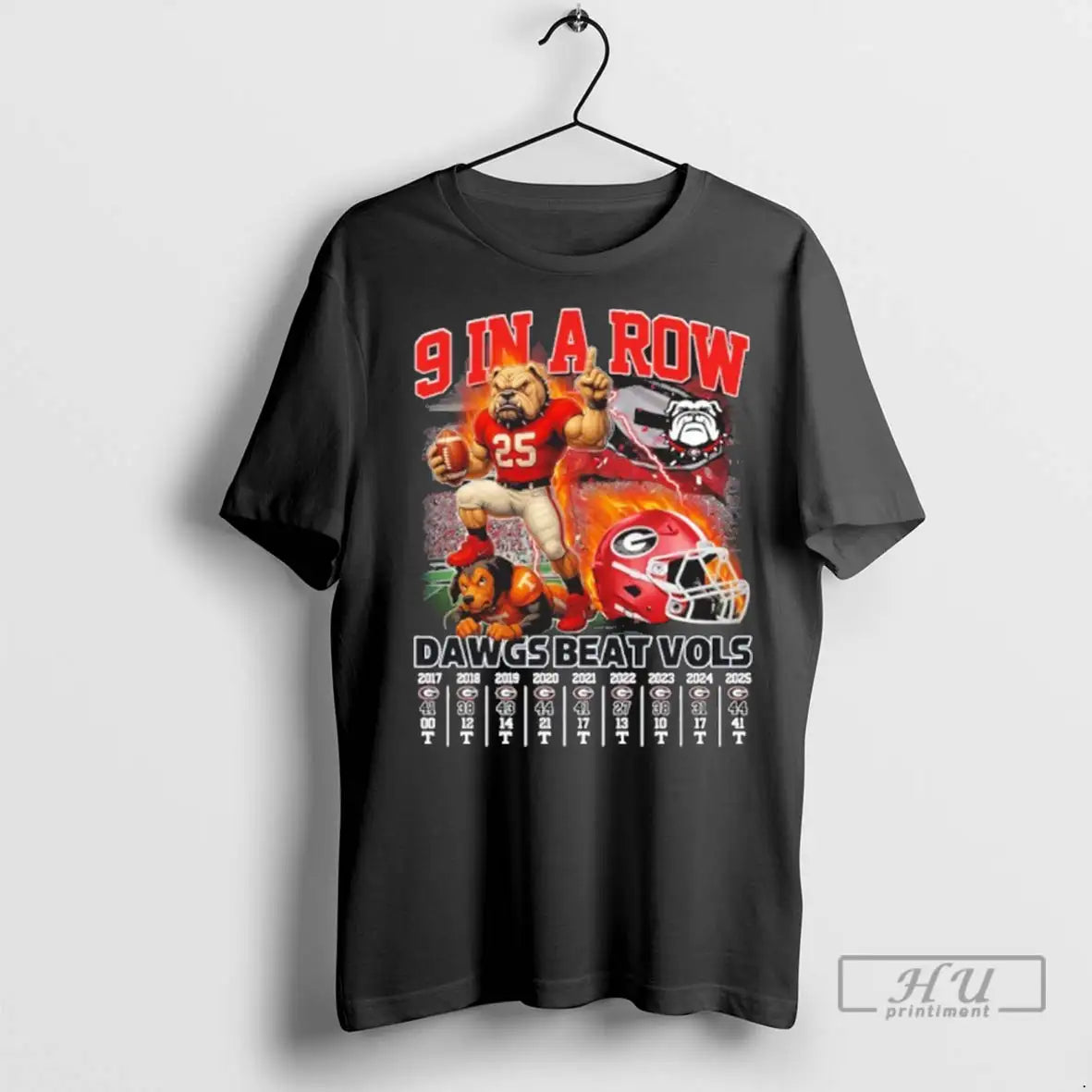 Officials 9 In A Row Dawgs Beat Vols T Shirts