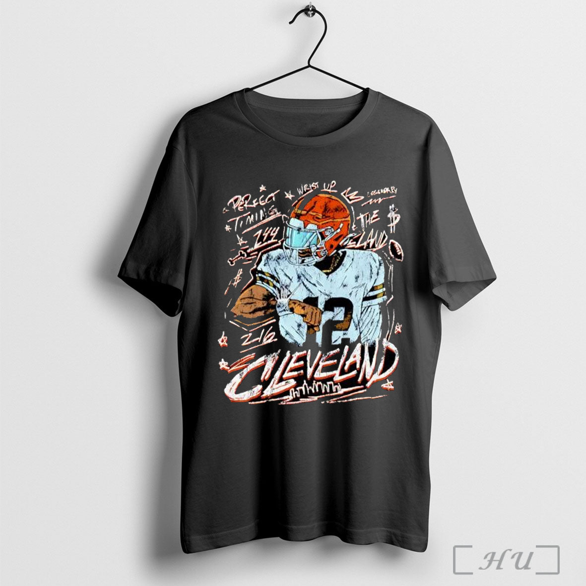 Officials Cleveland Football Perfect Timing The Land Retro Shirt Hoodie Sweater Longsleeve And V Neck
