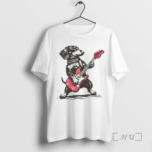 Officials Dachshund Weenie Playing Guitar T-Shirts, Hoodie, Sweatshirt | InkThreadWorks.com