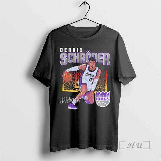 Officials Dennis Schroder Sacramento Kings Player Signature Shattered T-Shirts, Hoodie, Sweatshirt | InkThreadWorks.com