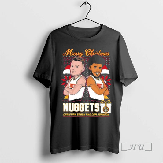 Officials Denver Nuggets Christmas Christian Braun And Cameron Johnson T-Shirts, Hoodie, Sweatshirt | InkThreadWorks.com