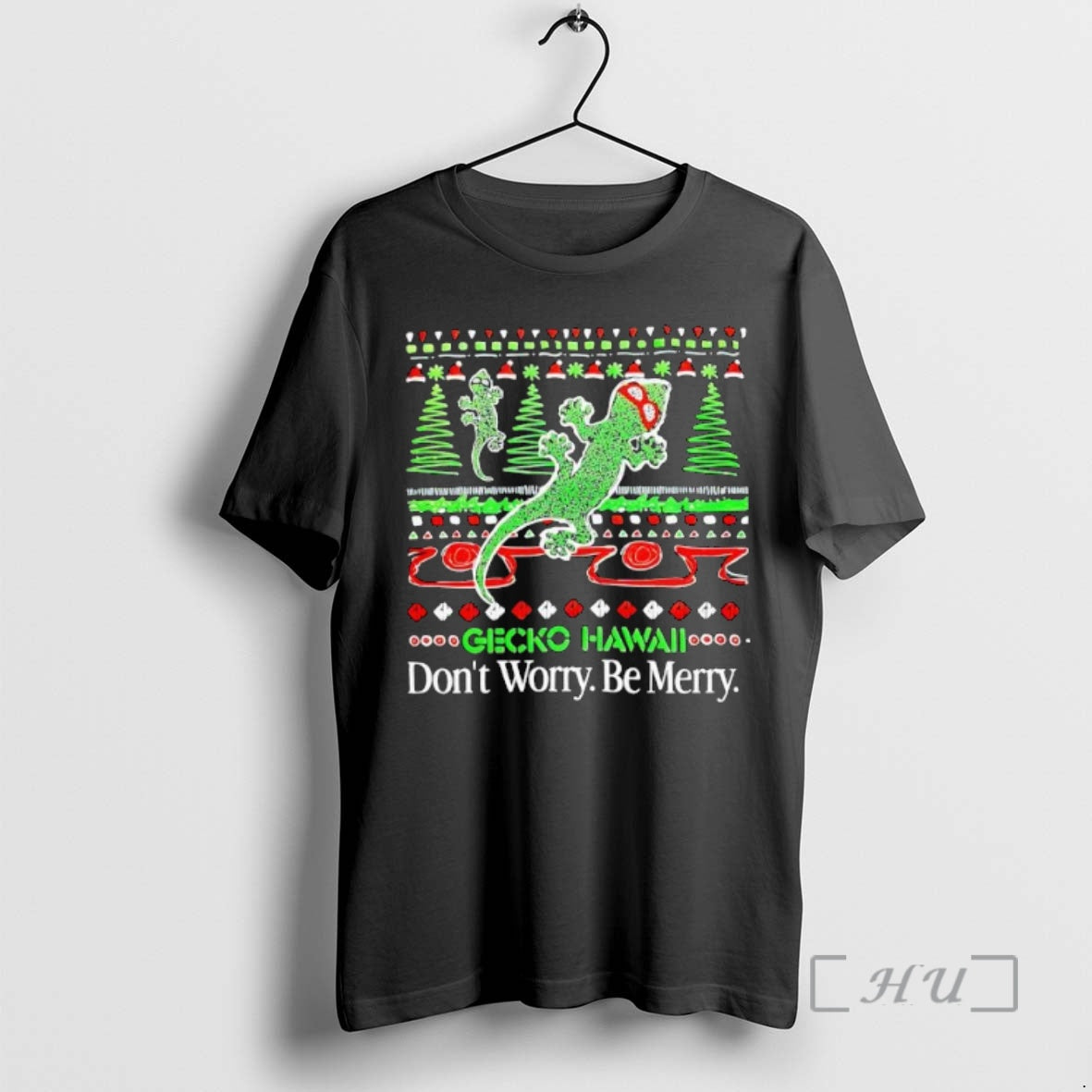 Officials Gecko Hawaii Dont Worry Be Merry Christmas T-Shirts, Hoodie, Sweatshirt | InkThreadWorks.com
