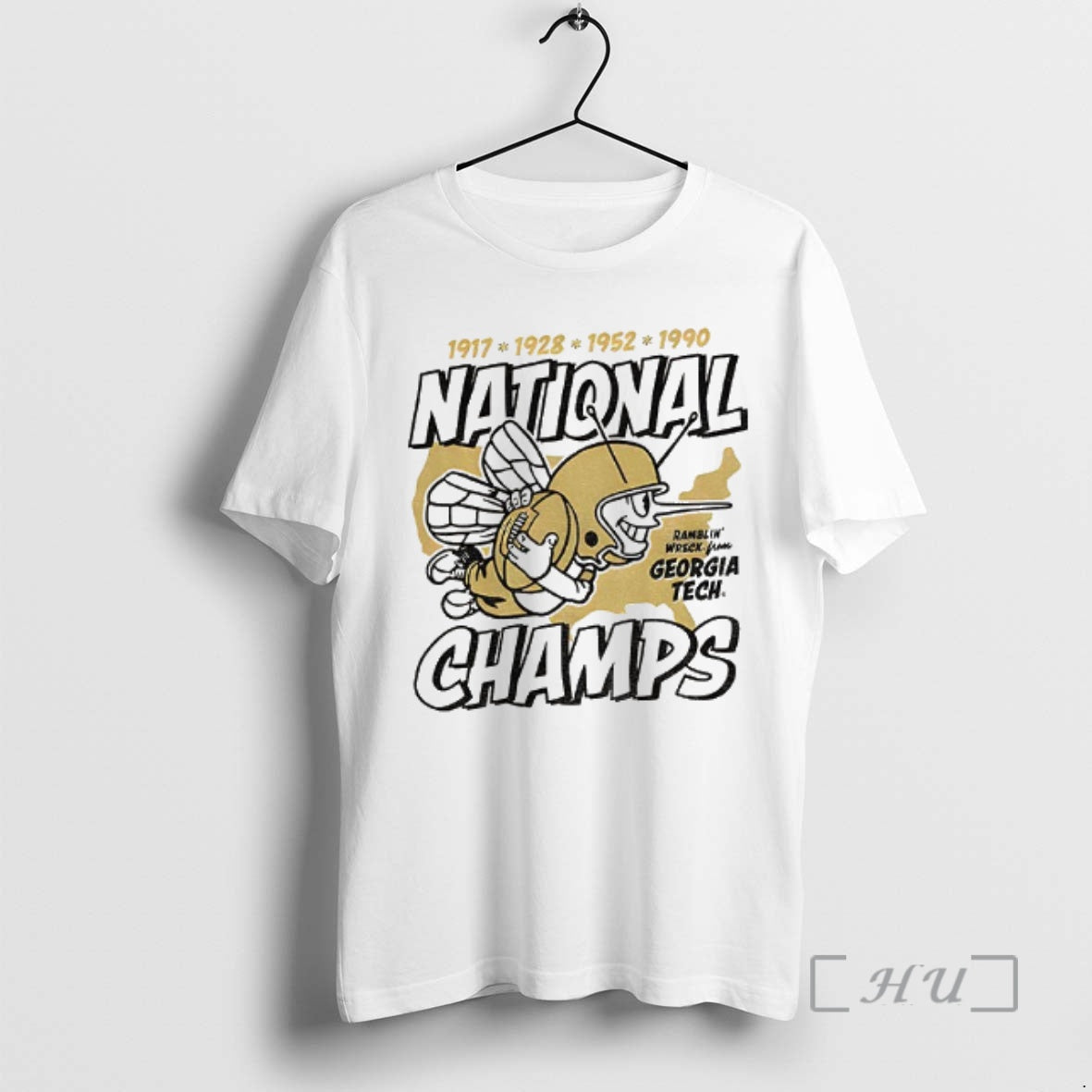 Officials Georgia Tech Yellow Football Four Time National Champs T-Shirts, Hoodie, Sweatshirt | InkThreadWorks.com