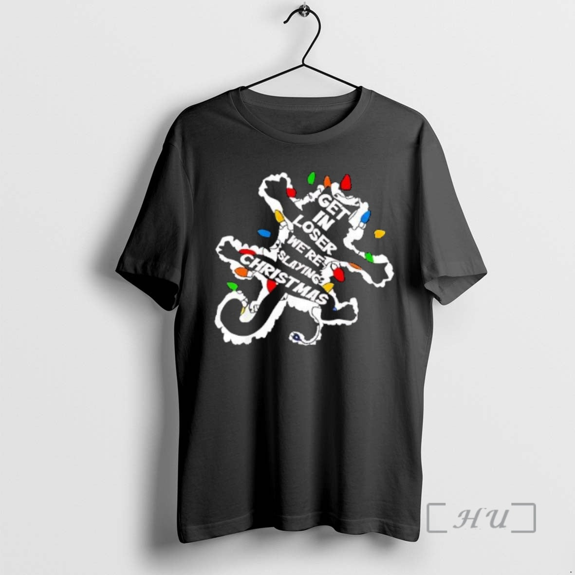 Officials Get In Loser Were Slaying Christmas Lights Cat T-Shirts, Hoodie, Sweatshirt | InkThreadWorks.com
