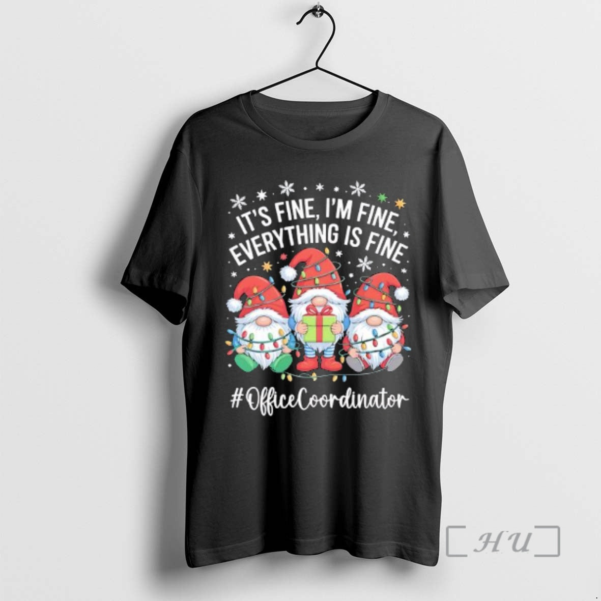 Officials Gnome Santa Its Fine Im Fine Everything Is Fine Officecoordinator Premium T Shirts Sweater Hoodie, Sweatshirt