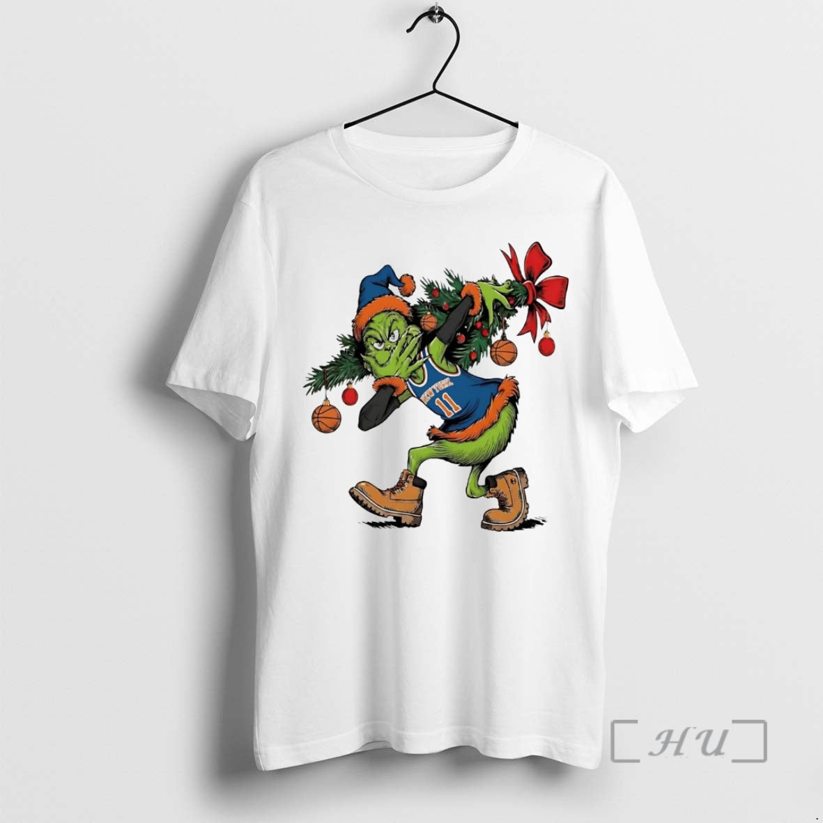 Officials Grinch Jalen Brunson 3 Point Celebration Christmas T-Shirts, Hoodie, Sweatshirt | InkThreadWorks.com