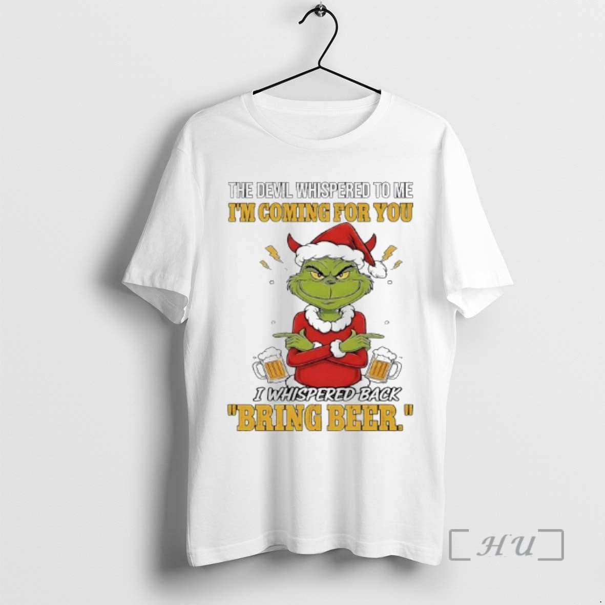 Officials Grinch Santa The Devil Whispered To Me Im Coming For You I Whispered Back T-Shirts, Hoodie, Sweatshirt