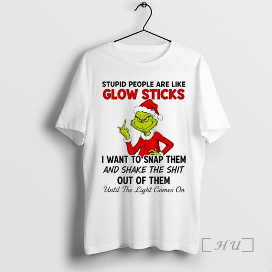 Officials Grinch Stupid People Are Like Glow Sticks Christmas 2025 T-Shirts, Hoodie, Sweatshirt | InkThreadWorks.com