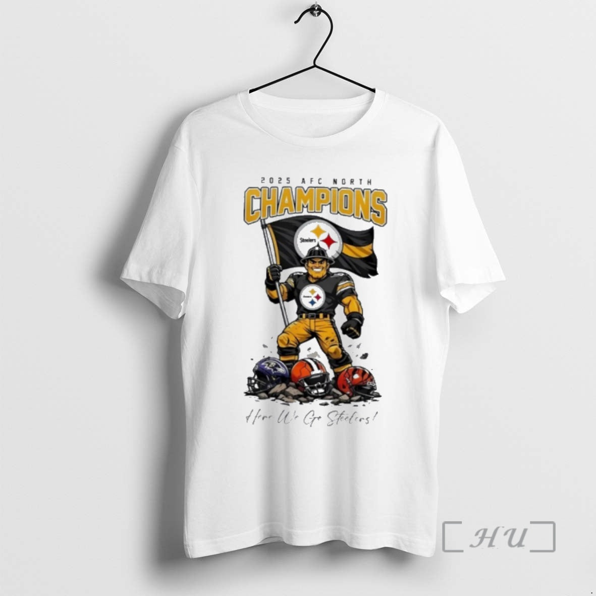 Officials Here We Go Steelers 2025 Afc North Champions T-Shirts, Hoodie, Sweatshirt | InkThreadWorks.com