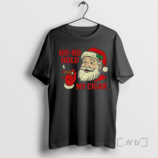 Officials Ho Ho Hold My Cigar Vintage Santa Christmas Cigar T-Shirts, Hoodie, Sweatshirt | InkThreadWorks.com