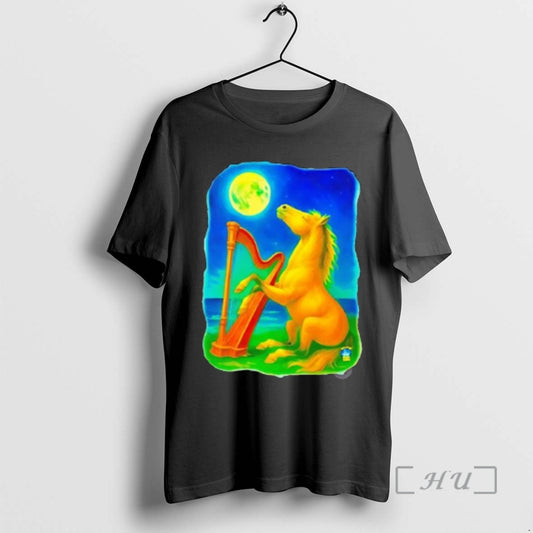 Officials Horse Lovers Musical Moon Harp Art T-Shirts, Hoodie, Sweatshirt | InkThreadWorks.com