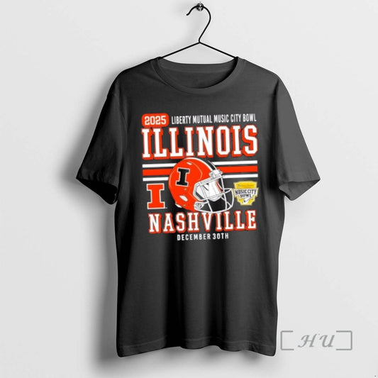 Officials Illinois Fighting Illini Football Adult 2025 Liberty Mutual Music City Bowl Premium T Shirts Hoodie, Sweatshirt