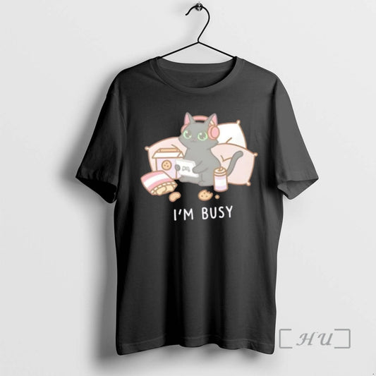 Officials Im Busy Gamer Cat Cute Black Kitty T-Shirts, Hoodie, Sweatshirt | InkThreadWorks.com