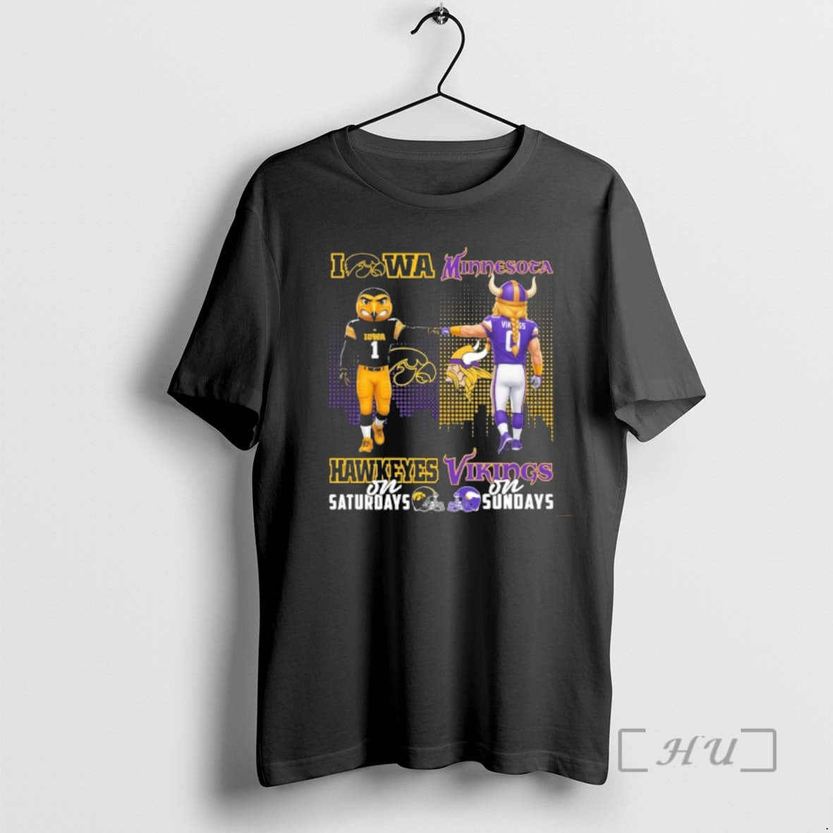 Officials Iowa Hawkeyes On Saturdays And Minnesota Vikings On Sundays Mascot Premium T Shirts Sweater Hoodie, Sweatshirt