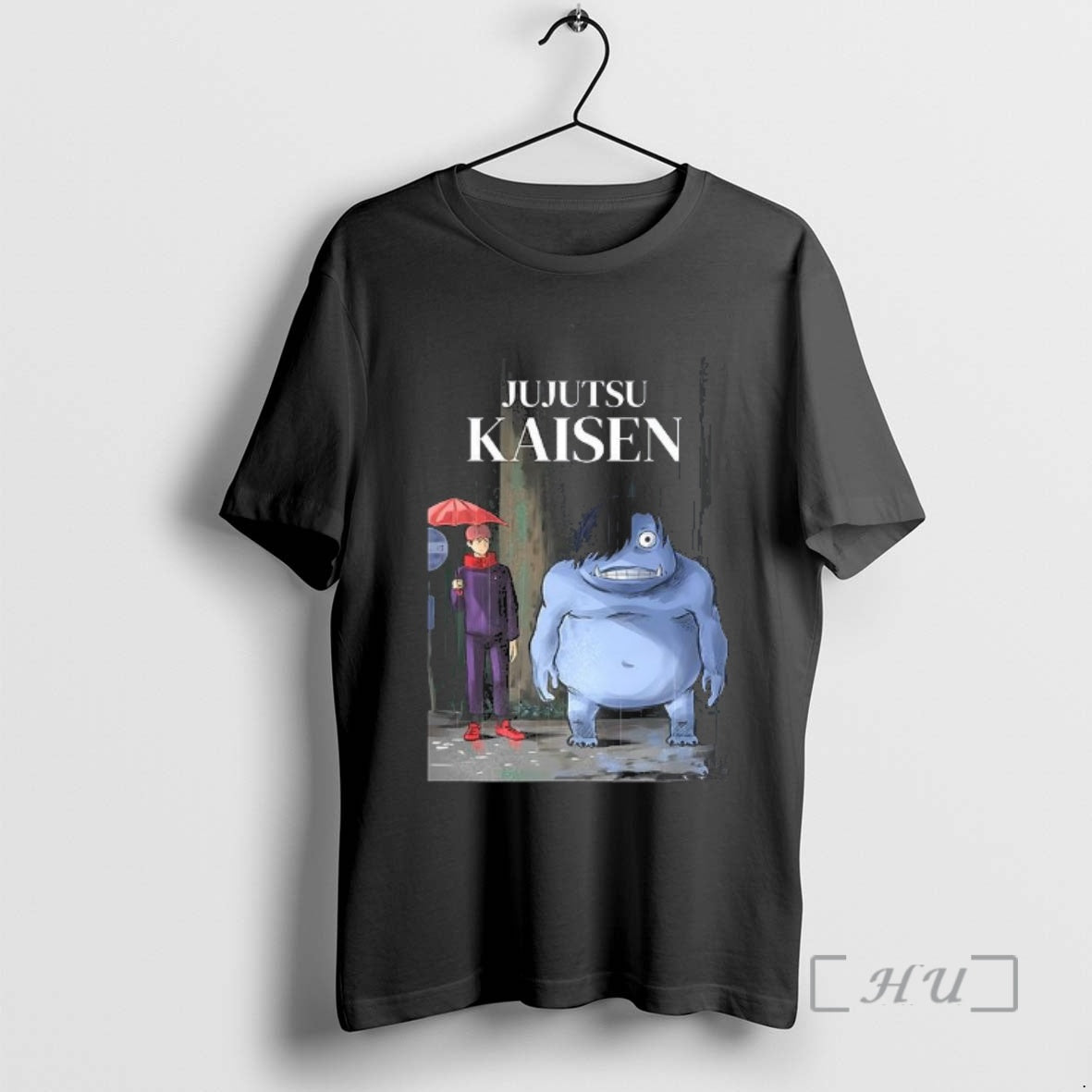 Officials Jujutsu Kaisen X My Neighbor Totoro Waiting For The Bus Parody Premium T Shirts Hoodie, Sweatshirt