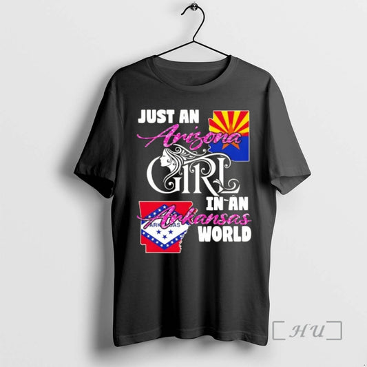 Officials Just An Arizona Girl In A Arkansas World T-Shirts, Hoodie, Sweatshirt | InkThreadWorks.com