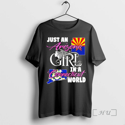 Officials Just An Arizona Girl In A Connecticut World T-Shirts, Hoodie, Sweatshirt | InkThreadWorks.com