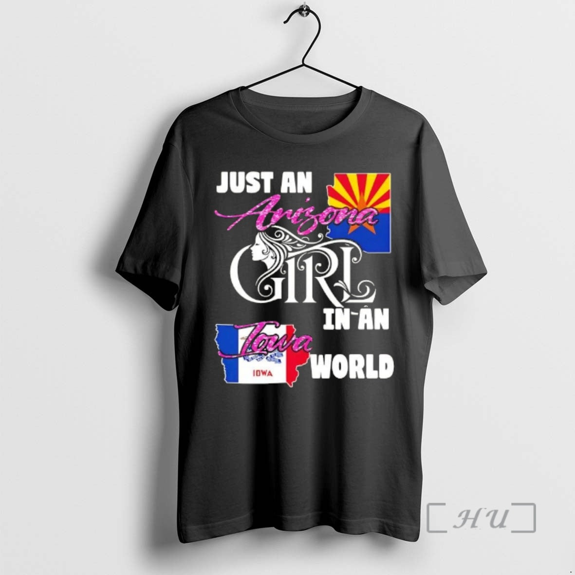 Officials Just An Arizona Girl In A Iowa World T-Shirts, Hoodie, Sweatshirt | InkThreadWorks.com