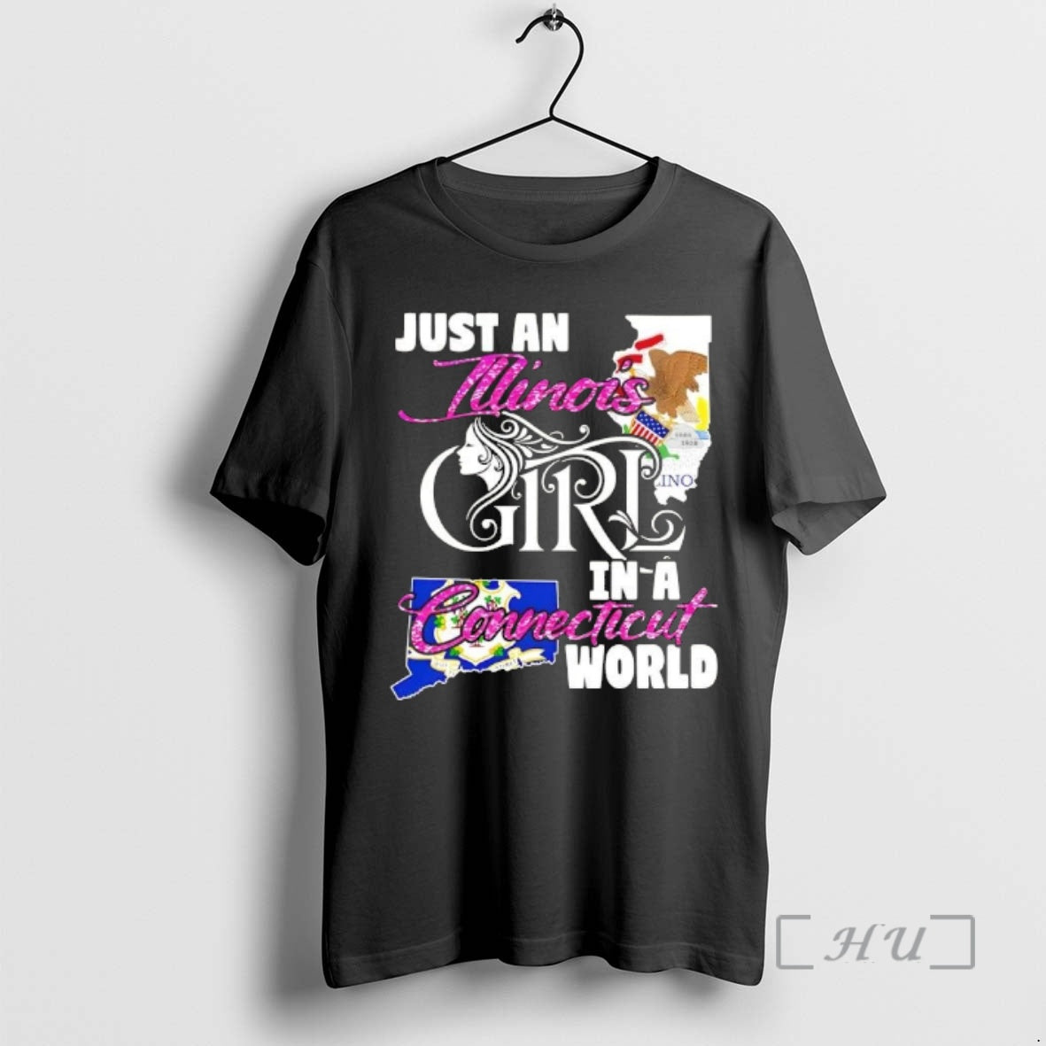 Officials Just An Illinois Girl In A Connecticut World T-Shirts, Hoodie, Sweatshirt | InkThreadWorks.com