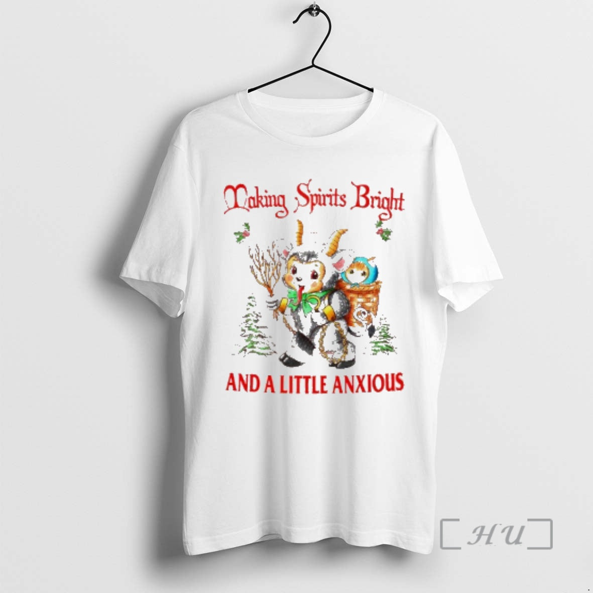 Officials Krampus Making Spirits Bright And A Little Anxious T-Shirts, Hoodie, Sweatshirt | InkThreadWorks.com