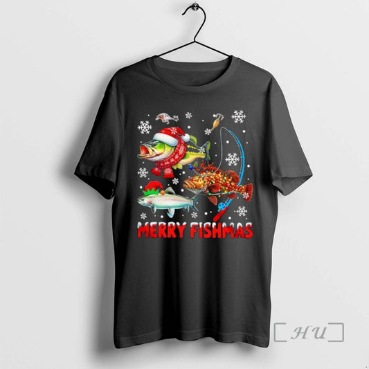 Officials Merry Fishmas Awesome Christmas Lights Three Fish T-Shirts, Hoodie, Sweatshirt | InkThreadWorks.com