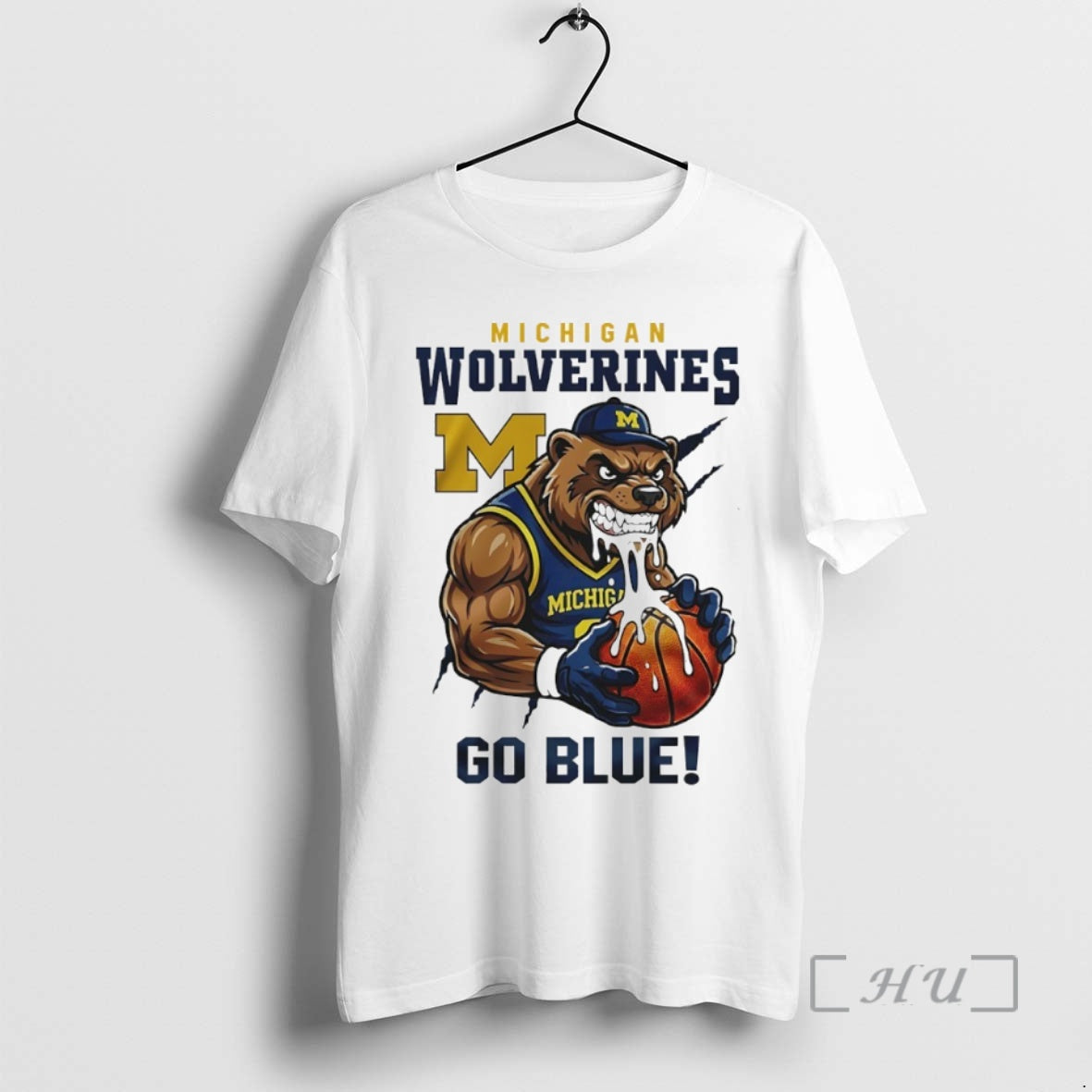 Officials Michigan Wolverines Basketball Go Blue Mascot Circle T-Shirts, Hoodie, Sweatshirt | InkThreadWorks.com