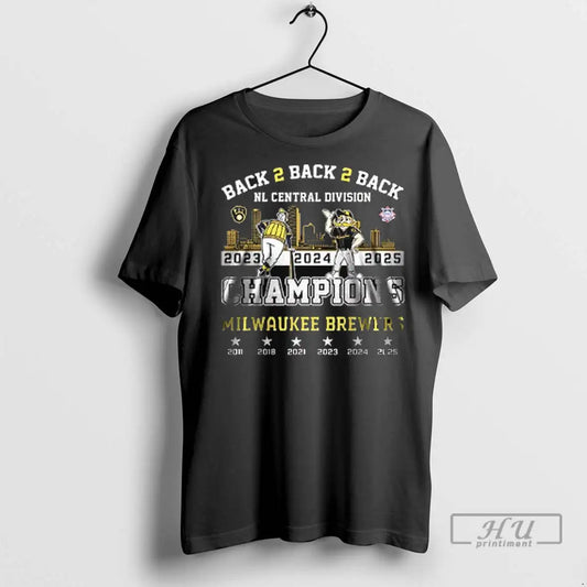 Officials Milwaukee Brewers Nl Central Division Champions 2025 Back 2 Back 2 Back Mascot Name