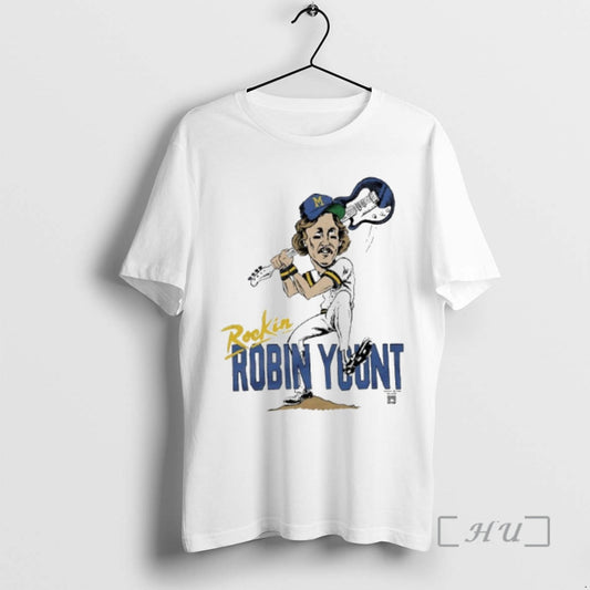 Officials Milwaukee Brewers Rockin Robin Yount Player Caricature T-Shirts, Hoodie, Sweatshirt | InkThreadWorks.com