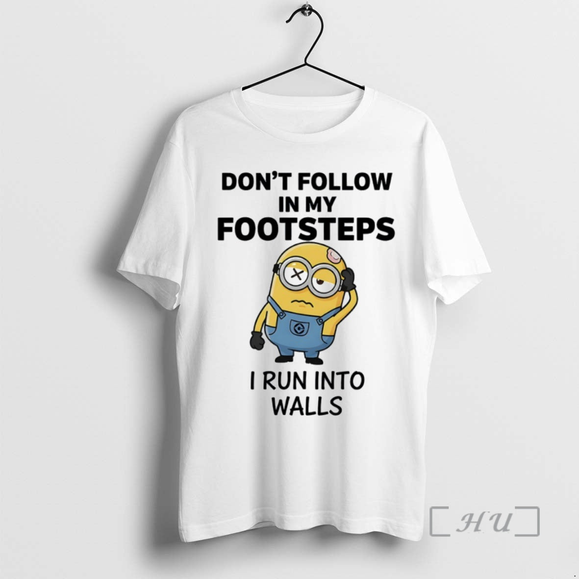 Officials Minion Dont Follow In My Footsteps I Run Into Walls Circle Premium T Shirts Hoodie, Sweatshirt | InkThreadWorks.com