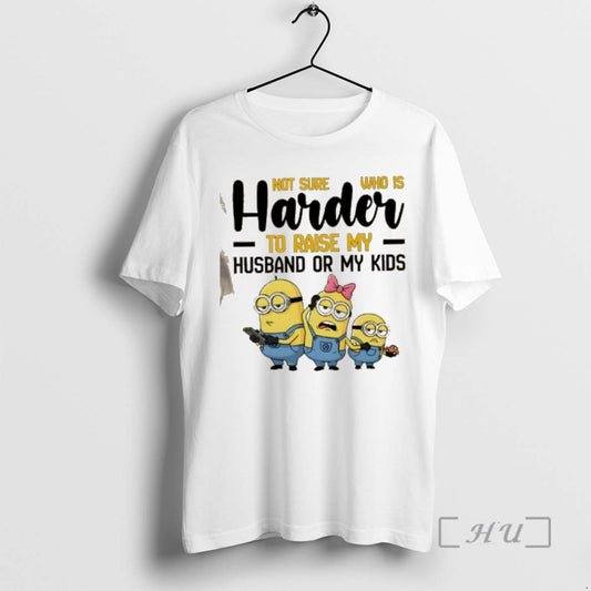 Officials Minions Not Sure Whats Harder Raising My Husband Or My Kids Premium T Shirts Hoodie, Sweatshirt