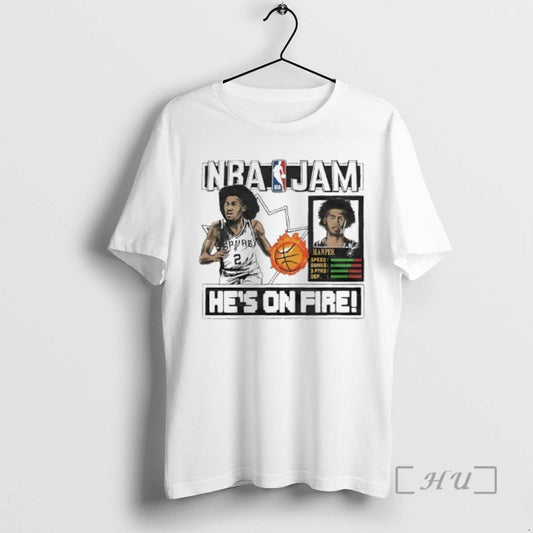 Officials Nba Jam San Antonio Spurs Dylan Harper Hes On Fire Premium T Shirts Sweater Hoodie, Sweatshirt | InkThreadWorks.com