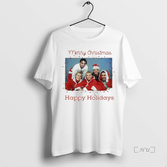 Officials Nsync Merry Christmas Happy Holidays Retro T-Shirts, Hoodie, Sweatshirt | InkThreadWorks.com
