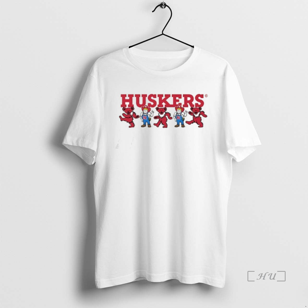 Officials Nebraska Cornhuskers X Grateful Dead Dancing Bears Mascot Double Sided Graphic Premium T Shirts Hoodie, Sweatshirt