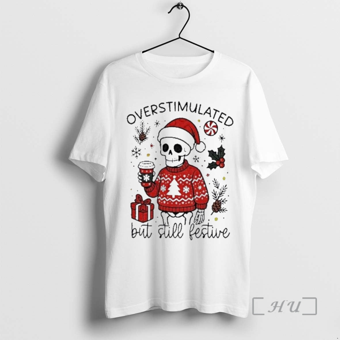 Officials Overstimulated But Still Festive Christmas 2025 T-Shirts, Hoodie, Sweatshirt | InkThreadWorks.com