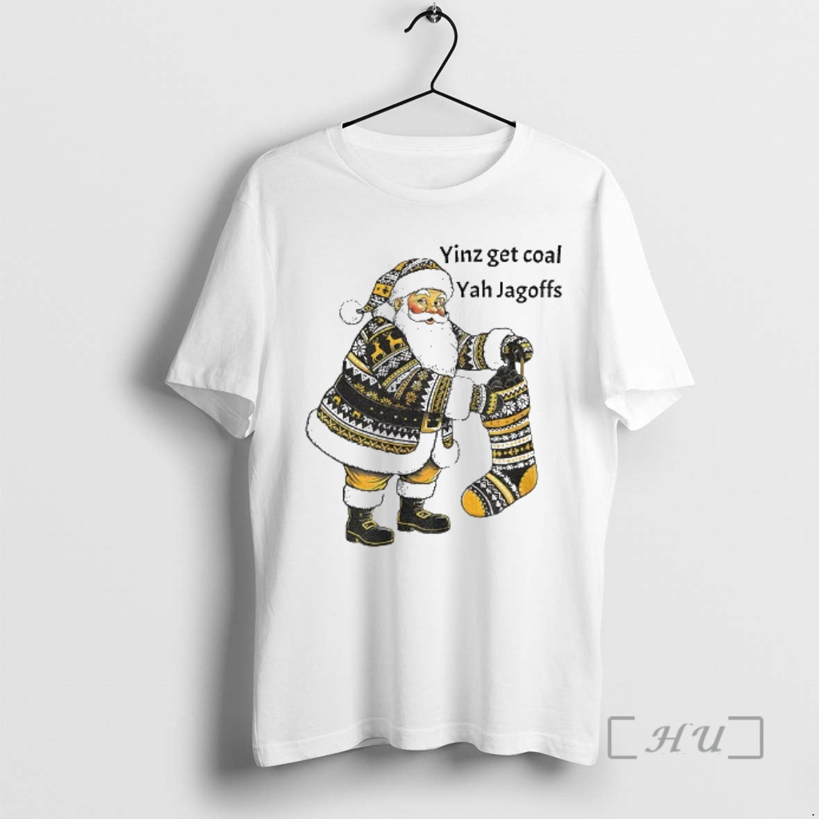 Officials Pittsburgh Santa With Stocking Full Of Coal Yinz Get Coal Yah Jagoffs Christmas Premium T-Shirts, Hoodie,...