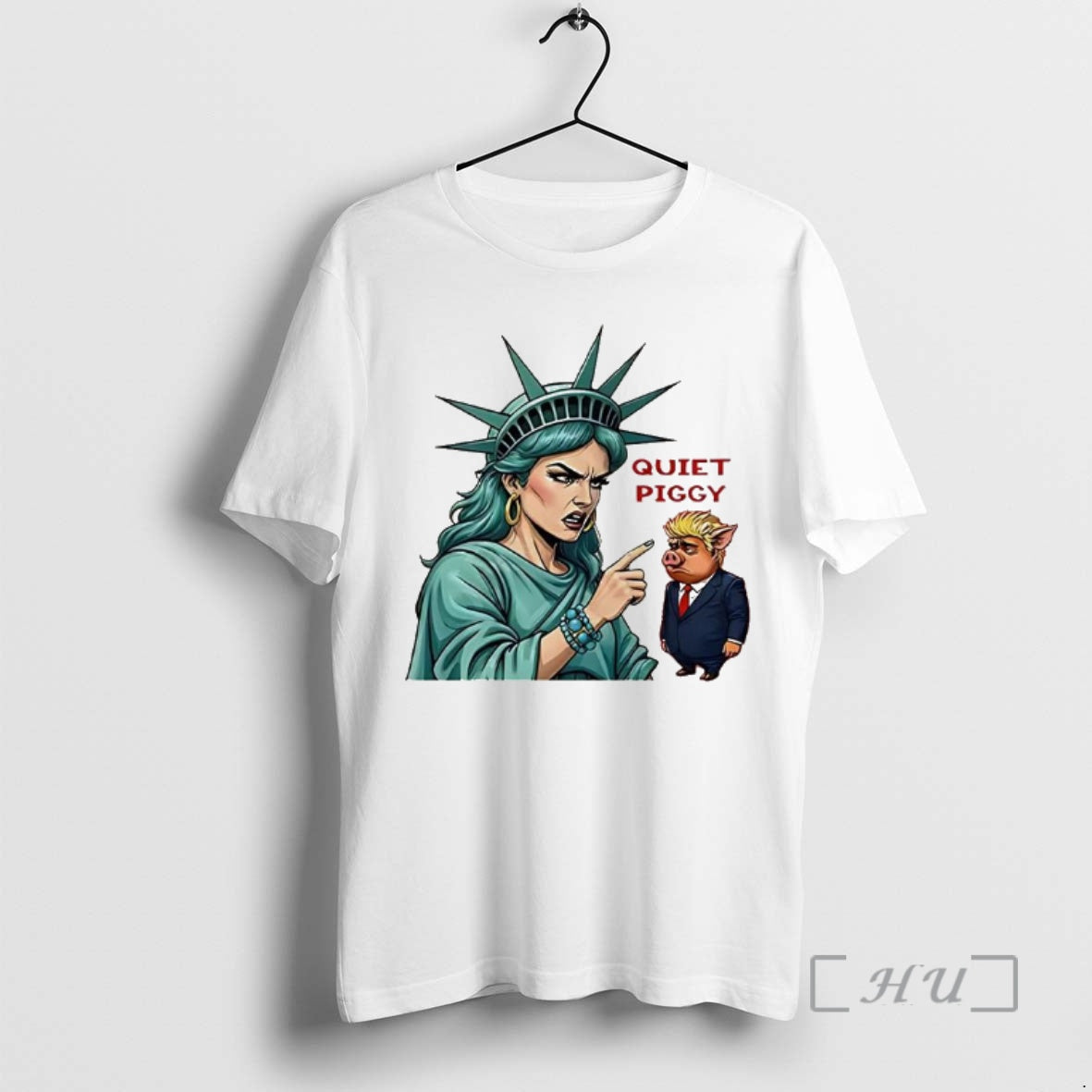 Officials Quiet Piggy The Statue Of Liberty Criticized Trump Caricature T-Shirts, Hoodie, Sweatshirt | InkThreadWorks.com