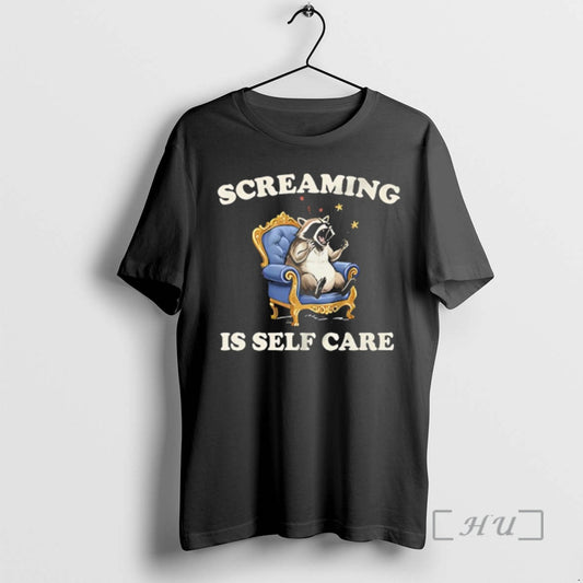 Officials Raccoon Screaming Is Self Care T-Shirts, Hoodie, Sweatshirt | InkThreadWorks.com