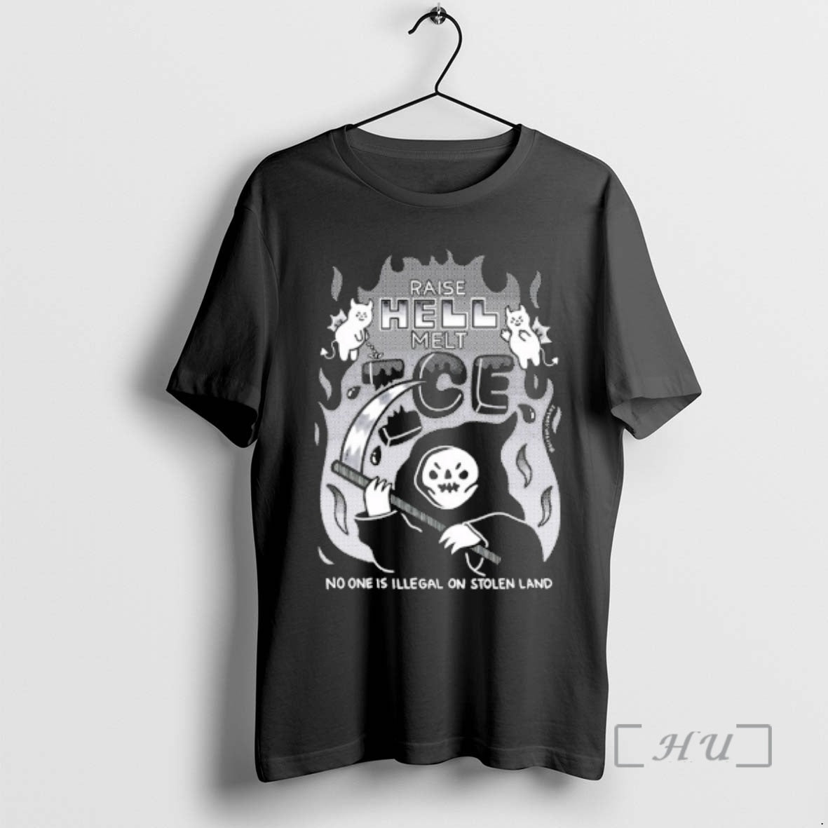 Officials Raise Hell Melt Ice No One Is Illegal On Stolen Land Premium T Shirts Hoodie, Sweatshirt | InkThreadWorks.com