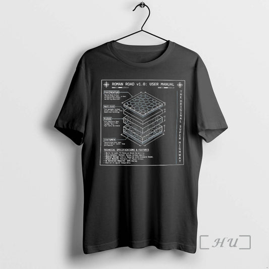 Officials Roman Road Schematic The Super Highway Blueprint T-Shirts, Hoodie, Sweatshirt | InkThreadWorks.com