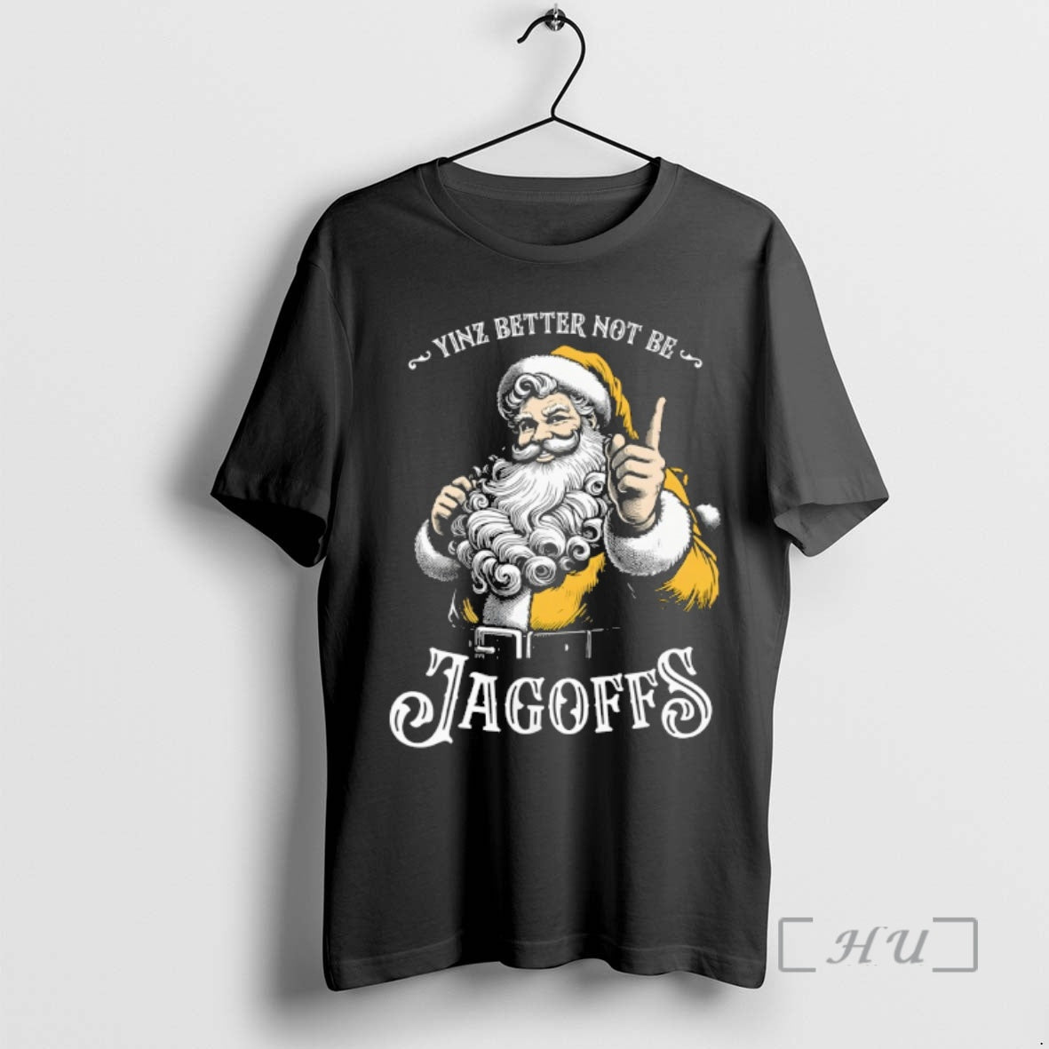 Officials Santa Claus Yinz Better Not Be Jagoffs Merry Christmas T-Shirts, Hoodie, Sweatshirt | InkThreadWorks.com
