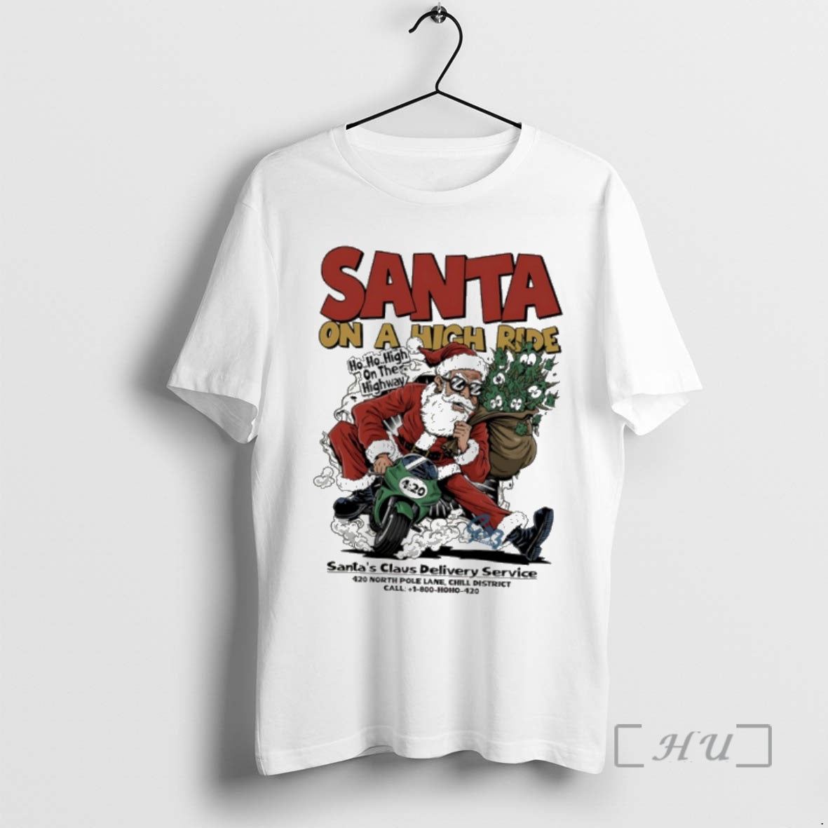 Officials Santa On A High Ride Santas Claus Delivery Service T-Shirts, Hoodie, Sweatshirt | InkThreadWorks.com